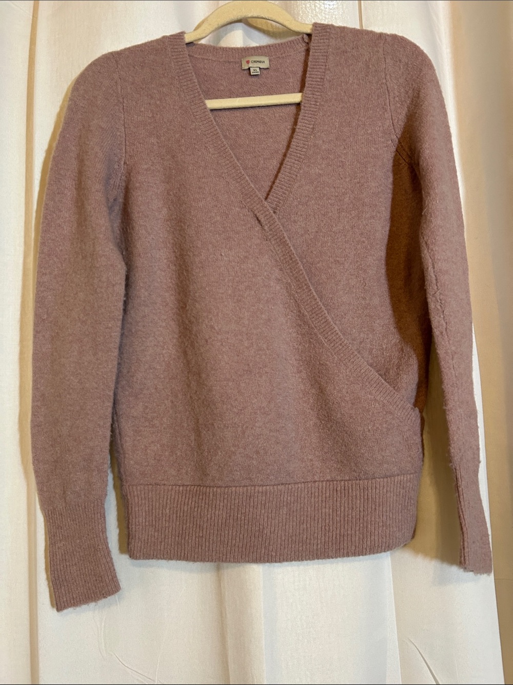 Daniel Cremieux Mauve Faux-Wrap V-Neck Knit Sweater